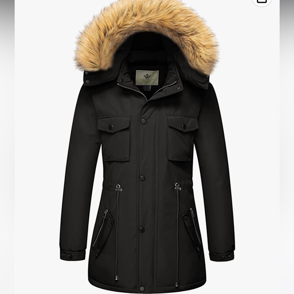WenVen Women's Winter Thicken Fleece Jacket Fur Hooded
